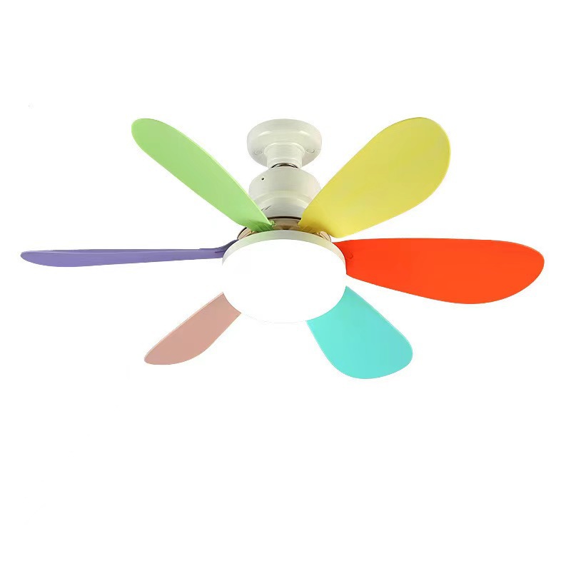 Modern E27 Led Fan Light 6 Blades 3 Speed Remote Quiet Dimmable for Bedroom Living Room Home Hotel Kitchen Decoration
