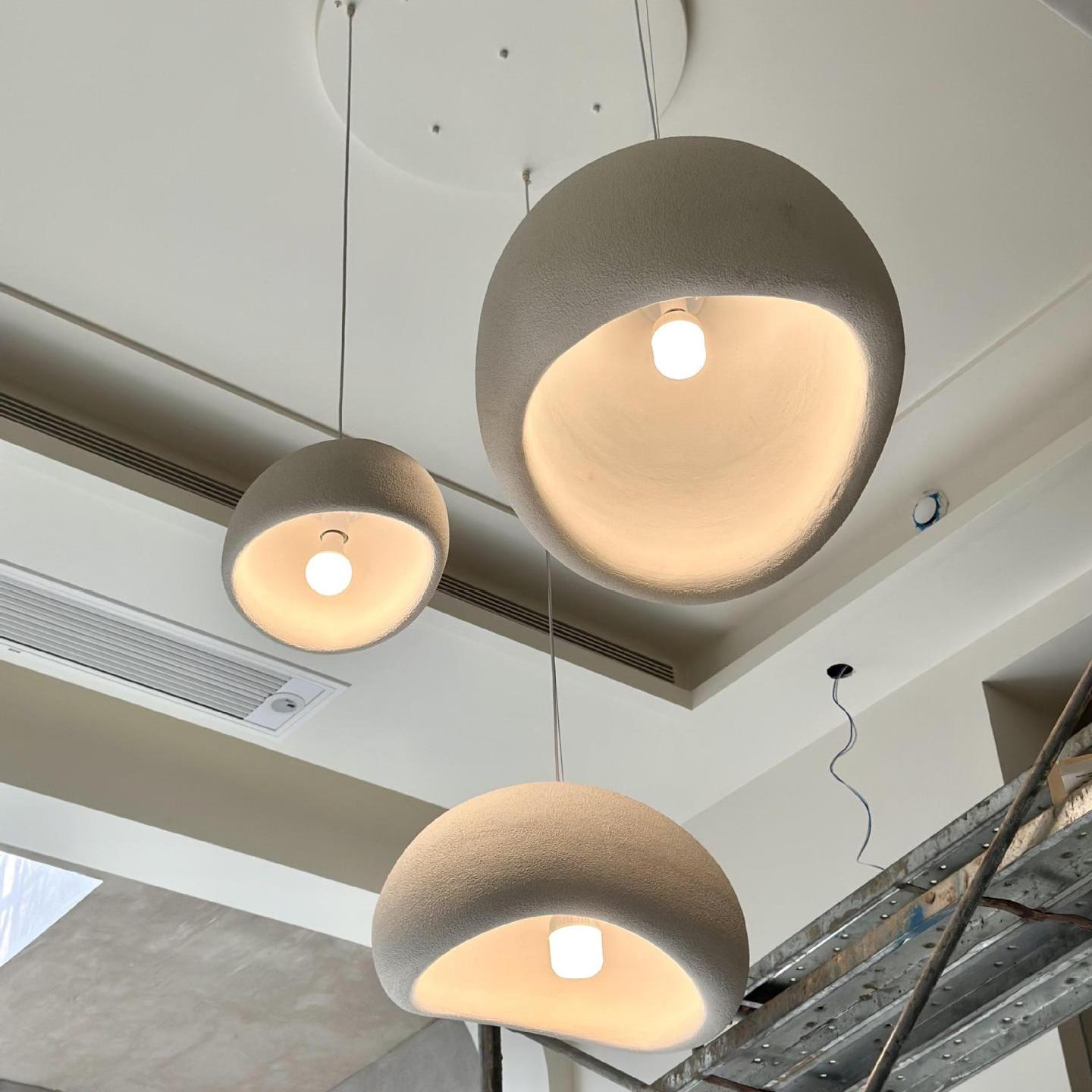 Multi-Color Wabi Sabi Mushroom Pendant Lamp, High Density Polystyrene Handmade Light Fixture for Kitchen Bar Dining Table Villa