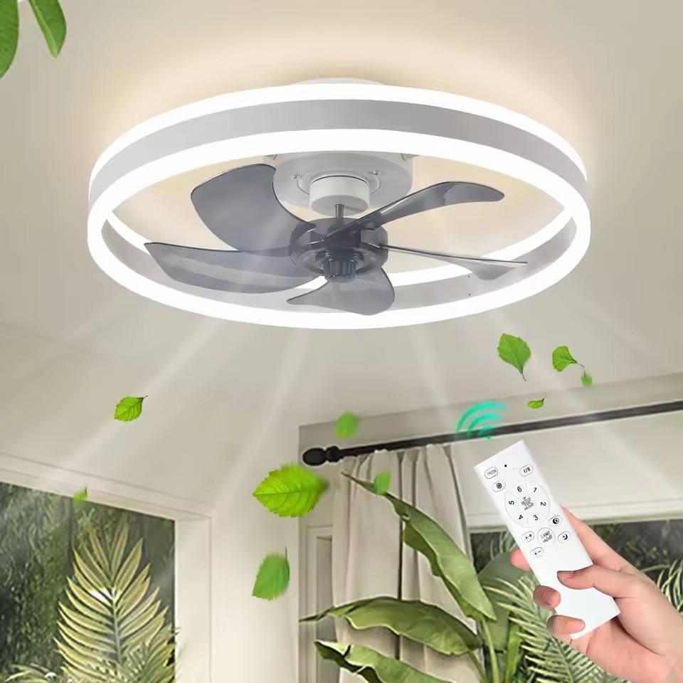 Luxury Modern Smart Chandelier Ceiling Fan With Light Motor Remote Control Flush Mount for Bedroom Living Room Decoration