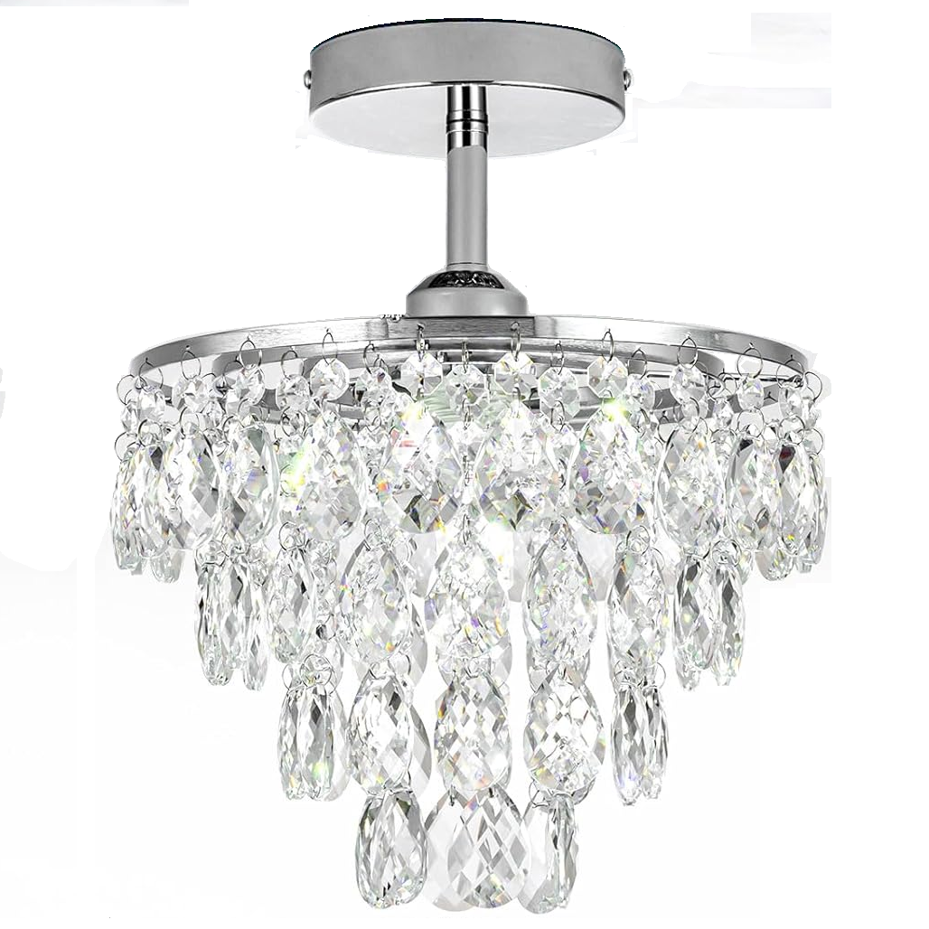 Black Ceiling Light Gold Glass Chandelier for Living Room