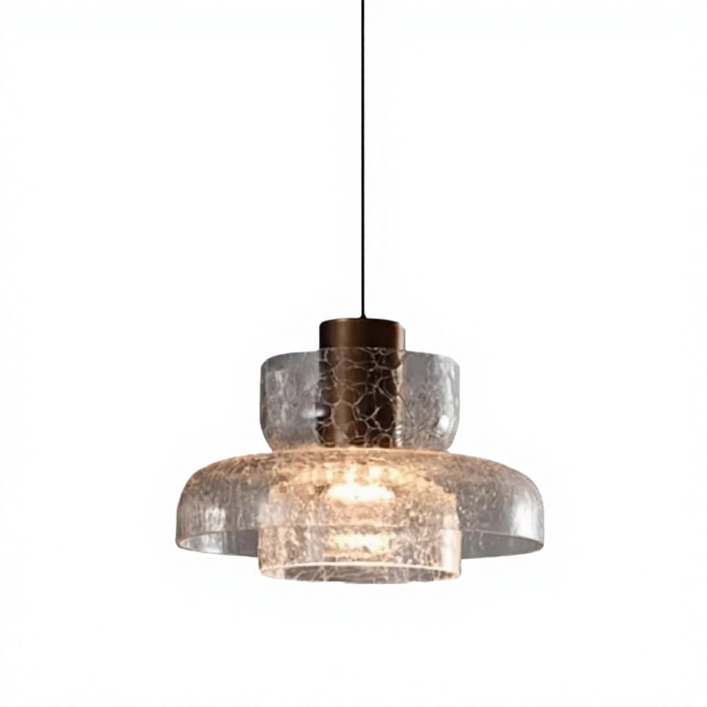 Explosion Crack Simple Retro Glass Bedside Pendant Modern Light Luxury Coffee Shop Bar Desk Designer Background Wall Middle E27