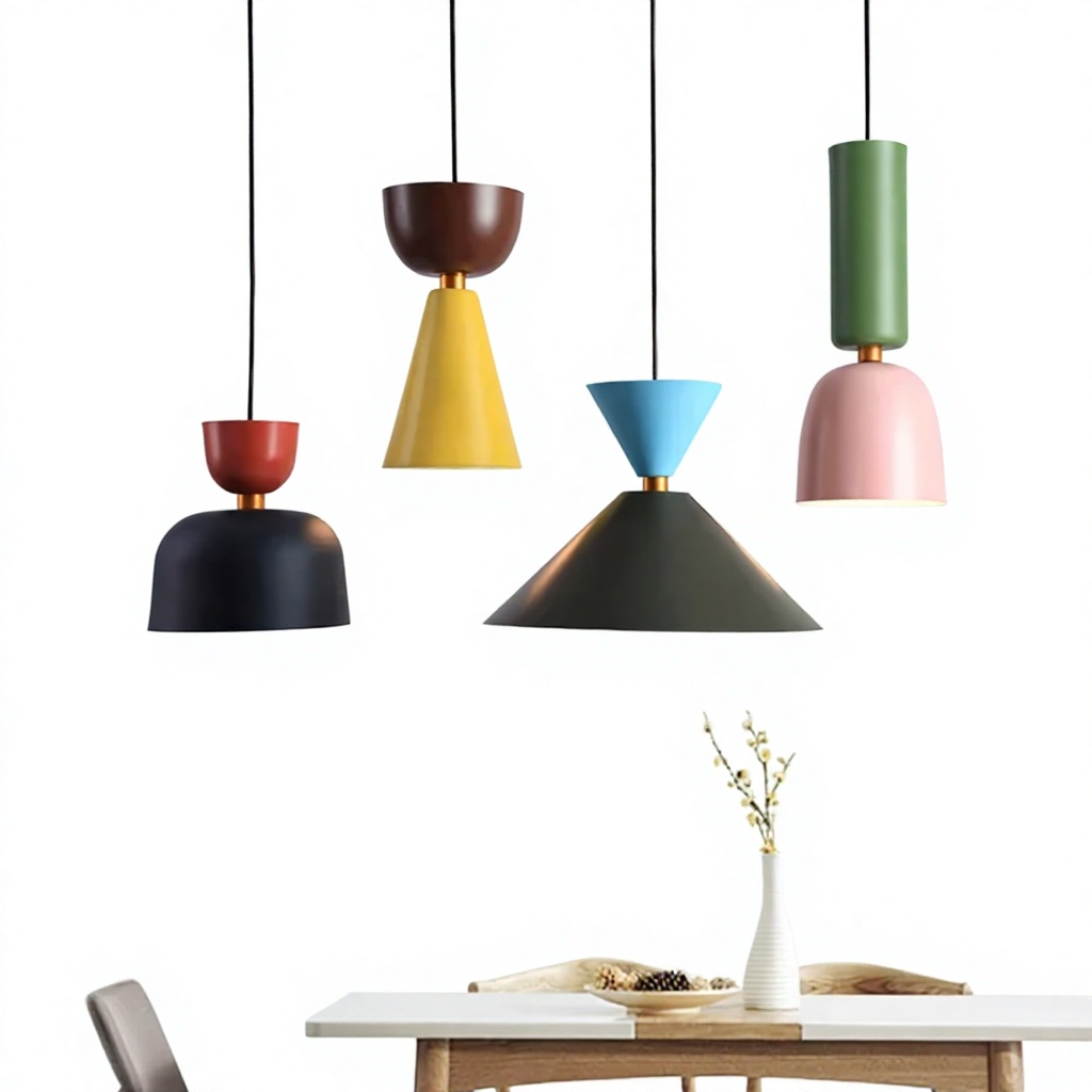 Nordic Macaron Pendant Lights Modern Aluminum Industrial Decorative Bedside Living Dining Room Study LED Chandeliers Pendant