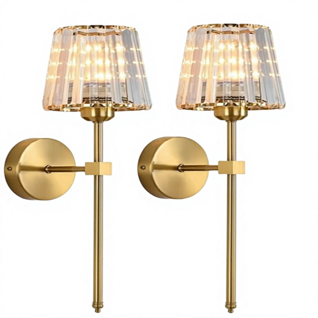 Cordless Battery-Powered Crystal Metal Modern Style Wall Light USB Charging 15-Color Dimmable Remote Control Bedroom Living Room