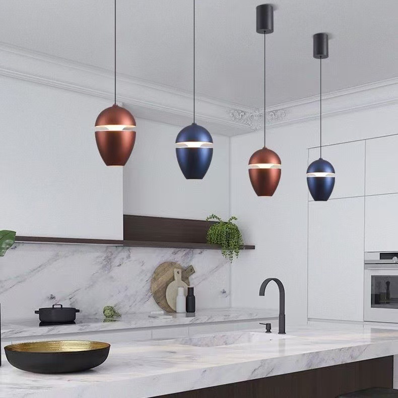 Modern Simple Aluminum Ball Pendant Lights Nordic Style Hanging Ceiling Lamps for Cafe Bar Decor Black White