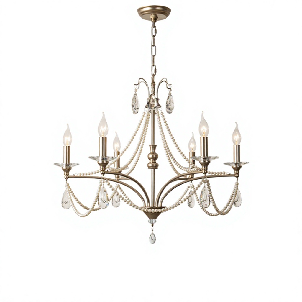 Iron LED Chandelier with Adjustable Height Pendant Light for Home Living Room Dining Room Bedroom