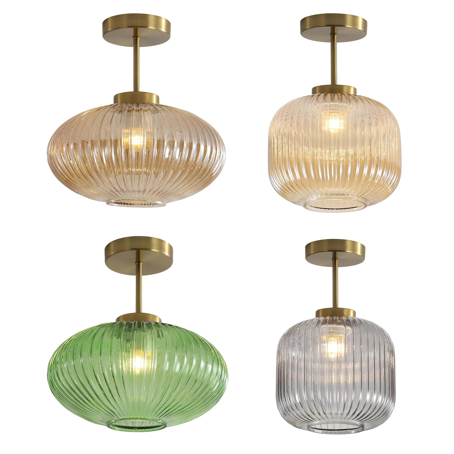 Nordic LED Glass Ceiling Lights Modern Design AC Powered Surface Mounted for Bathroom Balcony Bedroom Entrance Indoor Lighting