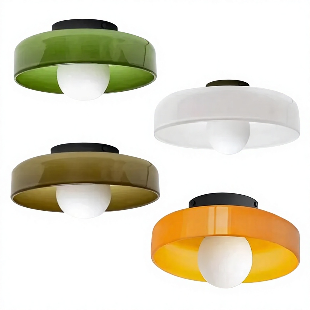 Nordic Modern Glass Ceiling Light Wall Lamp AC Surface Mounted Home Decor Entryway Hallway Living Room Bedroom 25cm Fixture