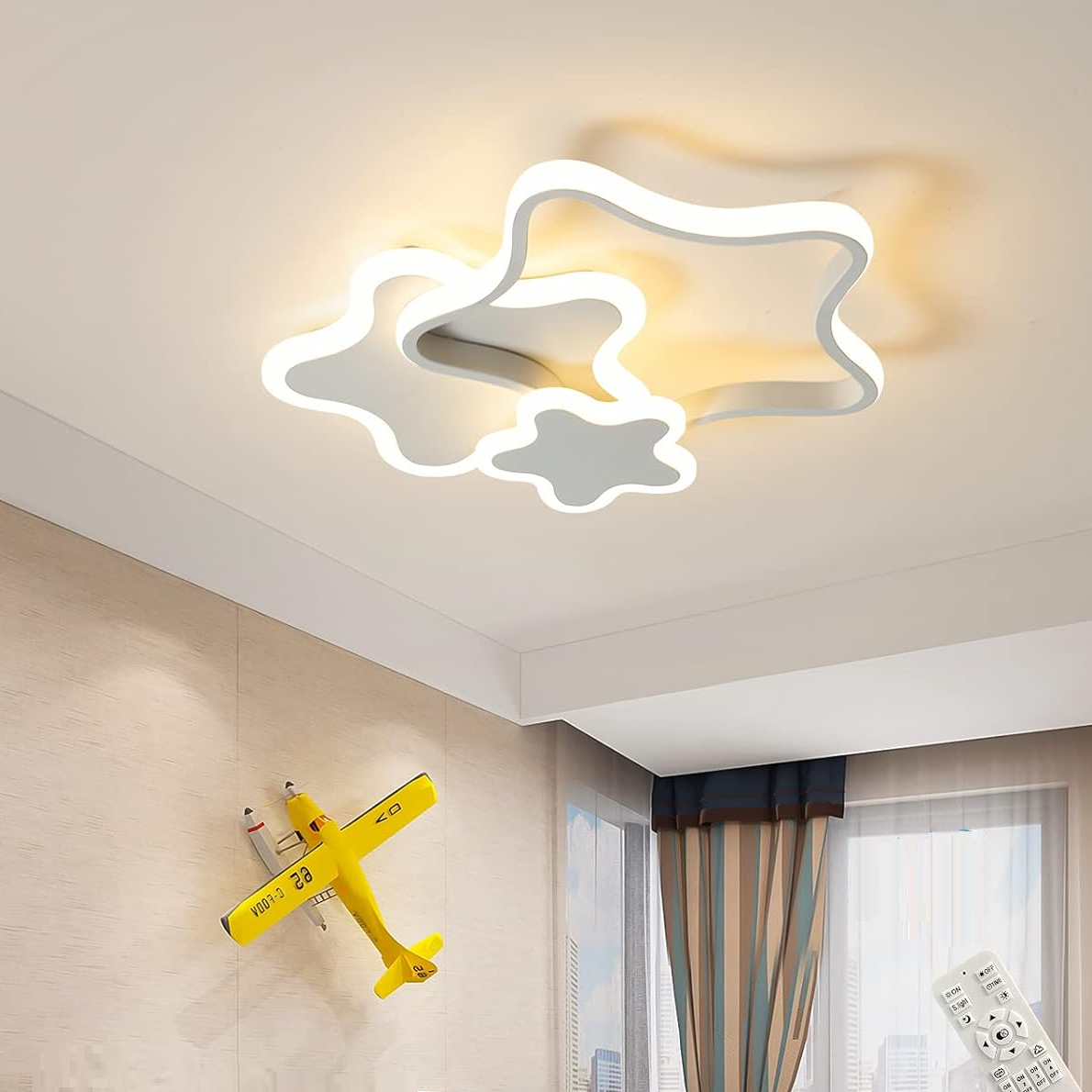 LED Ceiling Light, Creative Cartoon Star Ceiling Light,  Modern Flush Mount Chandelier Lighting Fixture