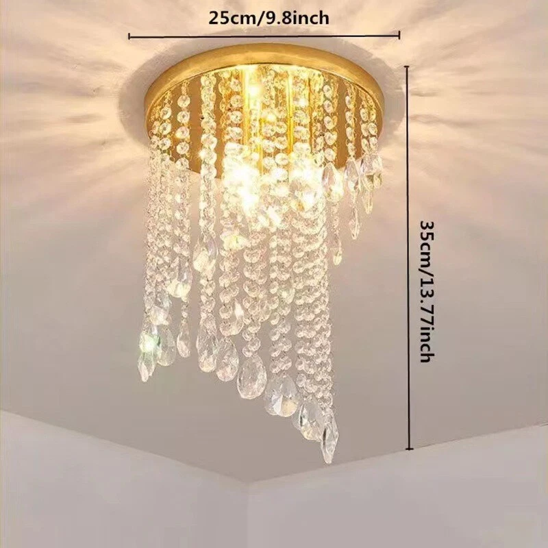 Crystal Chandelier Ceiling Lamp Hanging Light Modern Pendant Lighting Fixture