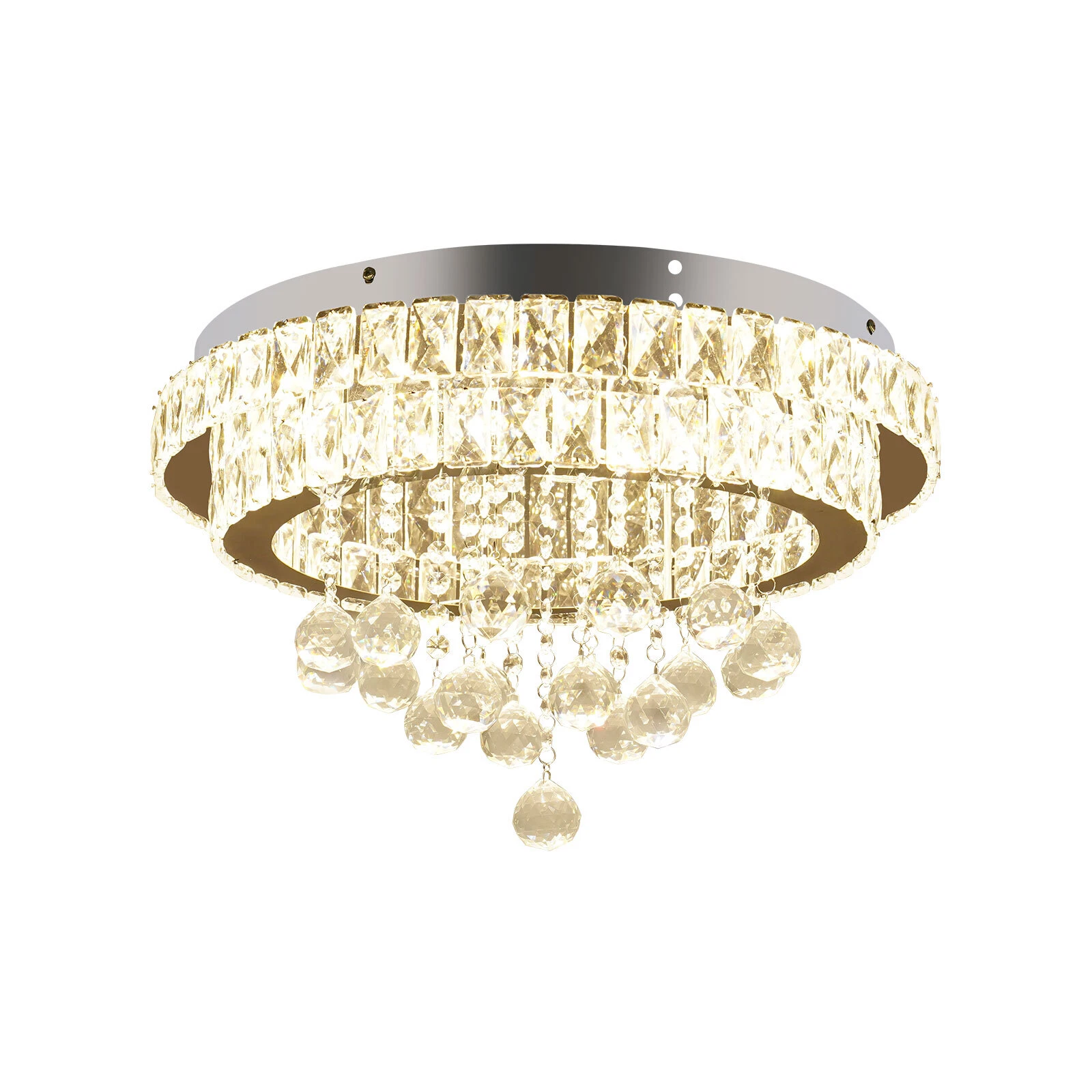 Crystal Ceiling Light Modern LED Ceiling Lamp With Remote Control 3 Light Colors