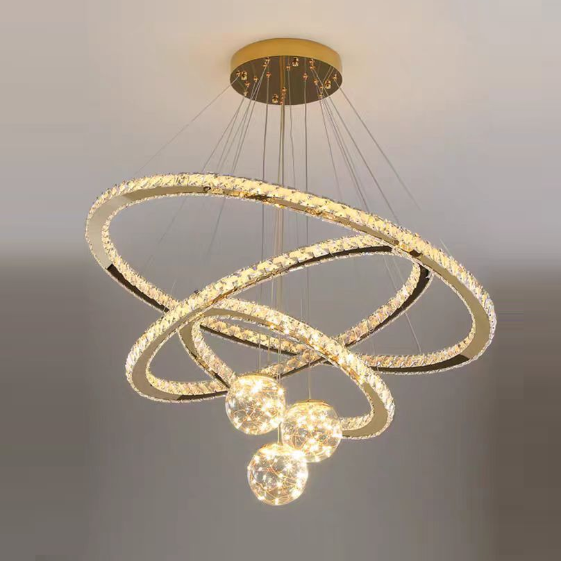 LED Crystal Ceiling Light Moon Star Lamp Chandelier Kid Room Lighting Fixtures