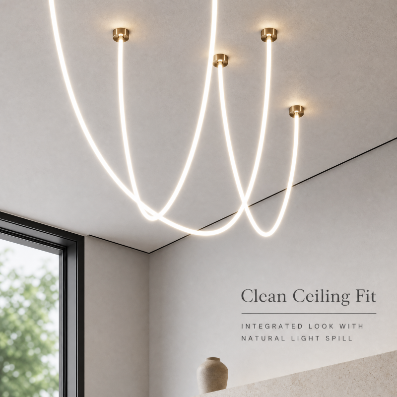 Modern LED Linear Pendant Light Flexible Silicone Strip Lamp Chandelier For Bar Dining Room Creative DIY Hanging Light