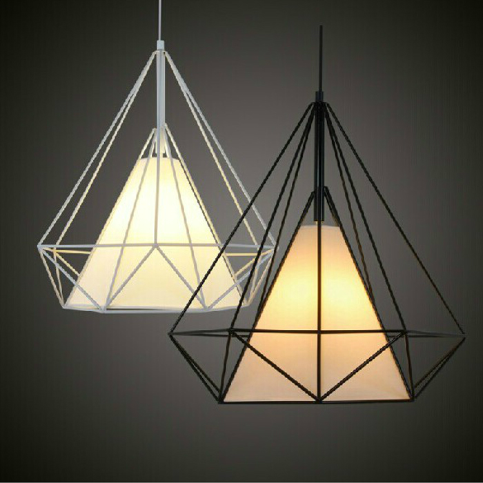 Retro Style Vintage Ceiling Pedant Light Fixture Bird Cage Shape  Lampshade Pendant Lamp for Kitchen