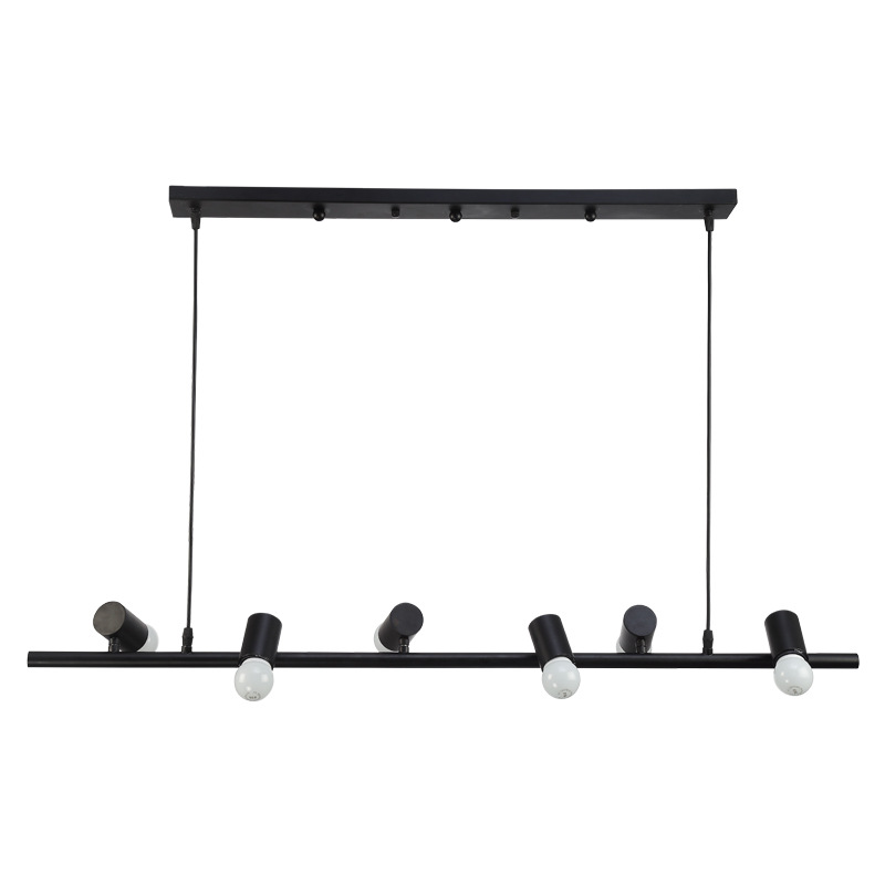 Modern Adjustable Track Lighting 6 Lights LED Pendant Light for Kitchen Dining Room