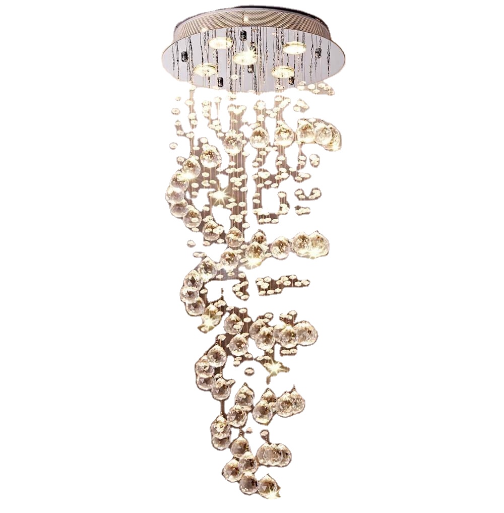 Modern K9 Crystal Raindrop Chandelier Lighting Flush Mount LED Ceiling Light Fixture