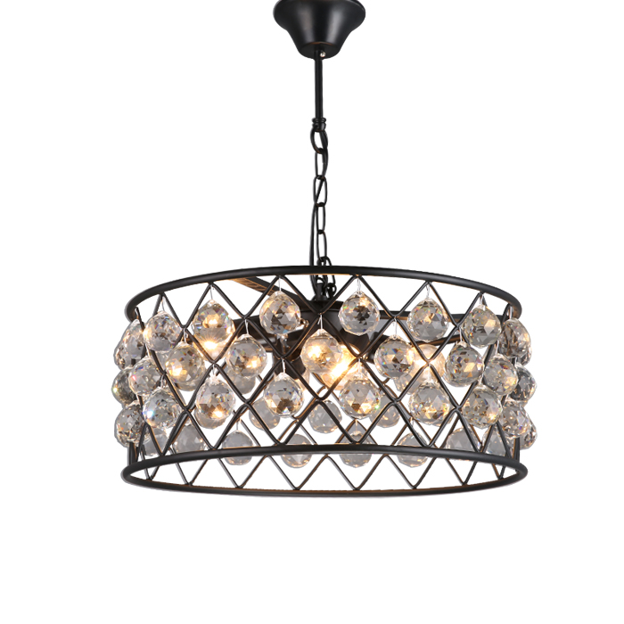 Classic Luxury Round Raindrop K9 Crystal Pendant Light