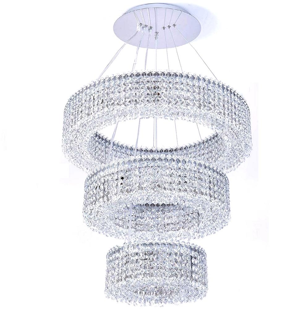 French Empire Modern K9 Crystal Chandelier Foyer Pendant Ceiling Light Fixture