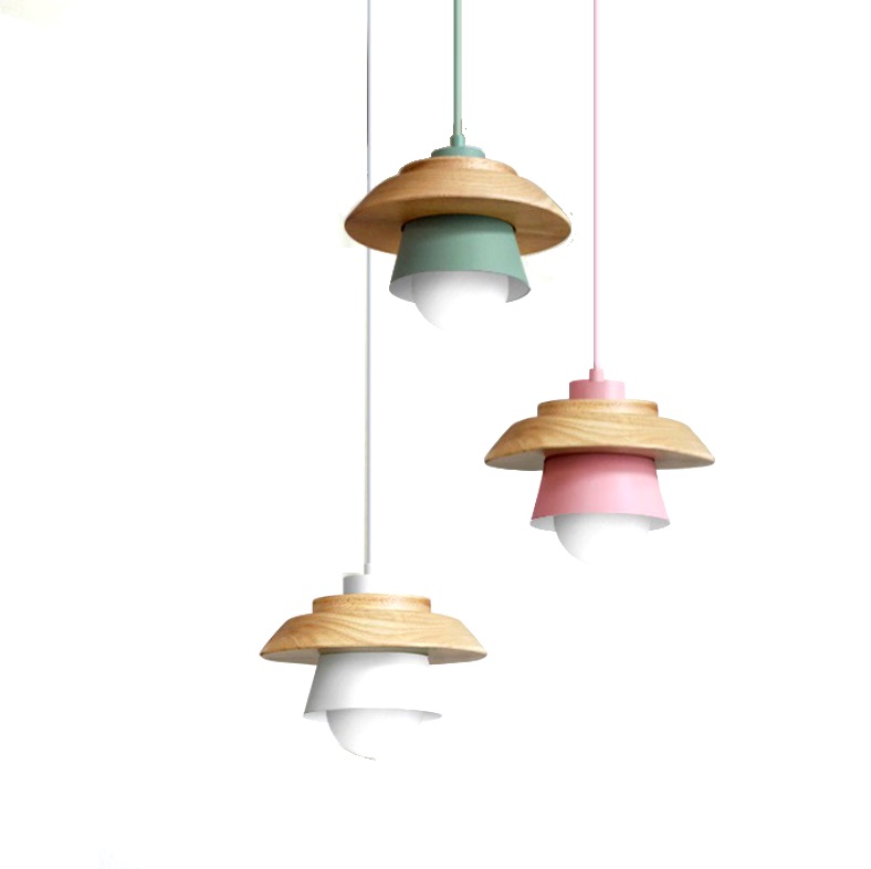 Nordic Colorful Pendant Lights Macaron Lampshade Hanging Lamp Led Loft Hanglamp