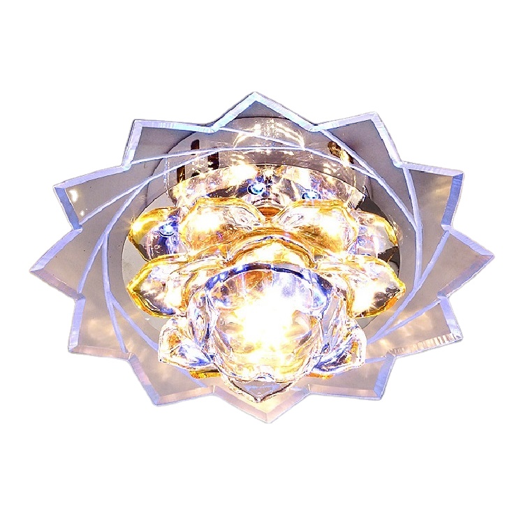 Modern Crystal LED Ceiling Light Fixture Aisle Hallway Pendant Lamp Chandelier