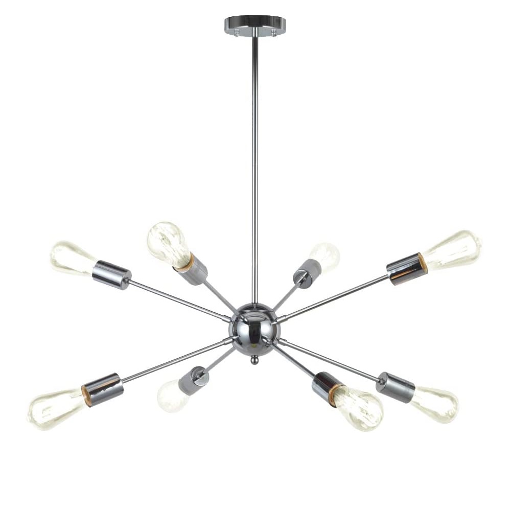 Modern 8-Lights Sputnik Chandelier Chrome Ceiling Light Industrial Pendant Lighting Kitchen Bathroom